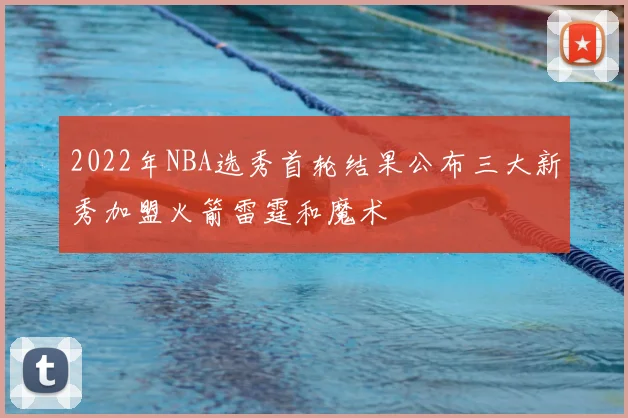 2022年NBA选秀首轮结果公布三大新秀加盟火箭雷霆和魔术